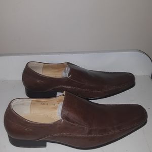 Creazioni Carlito Men's slip on leather  toe dress Shoes Brown Size 45 E…